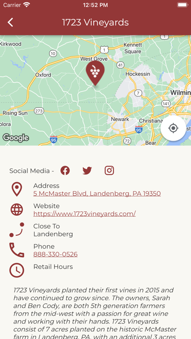 Pennsylvania Wineries Screenshot