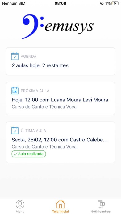 Emusys - Alunos e Professores Screenshot