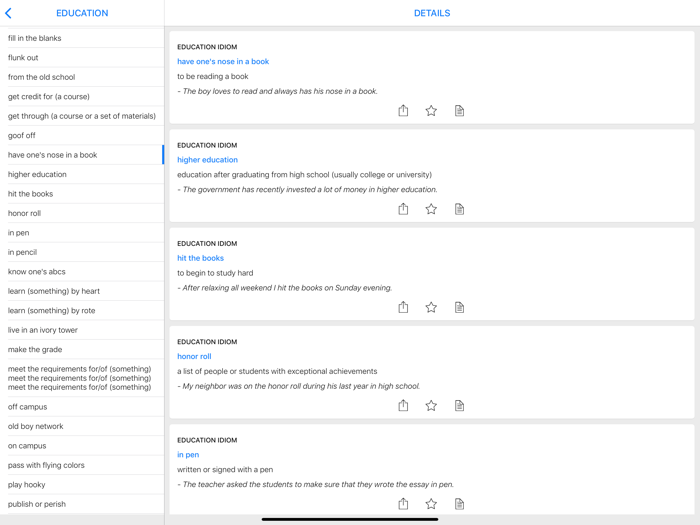 Education and Negotiation idioms