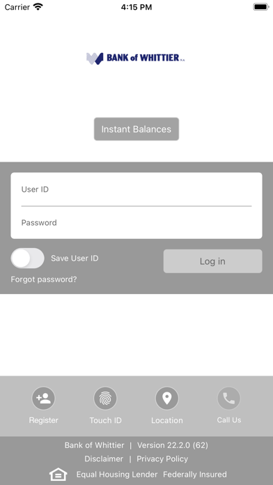 Bank of Whittier Mobile Screenshot