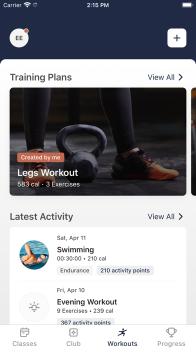 Sport Connect. Screenshot