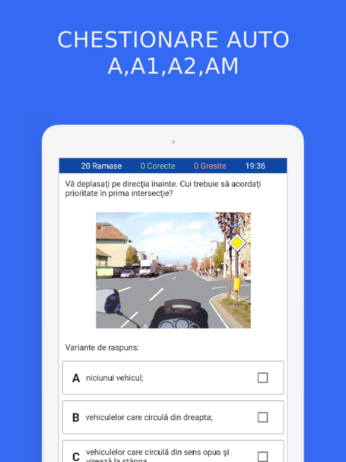 Chestionare auto A A1 A2 AM