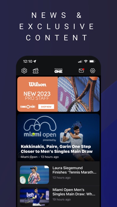 TennisONE - Tennis Live Scores Screenshot