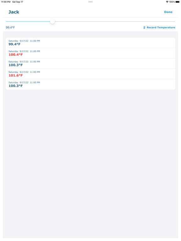 My Sick Family Illness Tracker iPad screenshot
