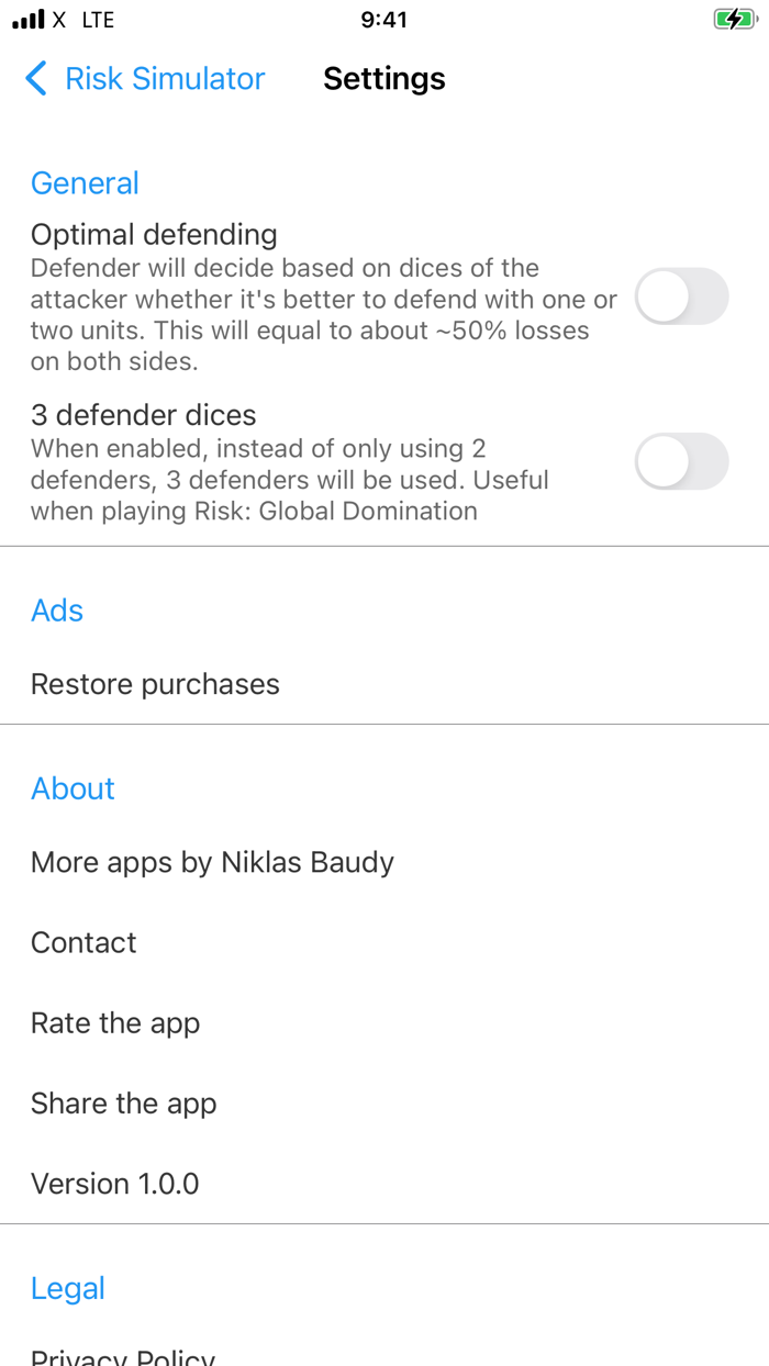 Risk Battle Simulator