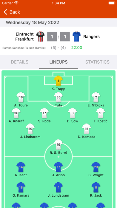 Live Scores for Europa League Screenshot