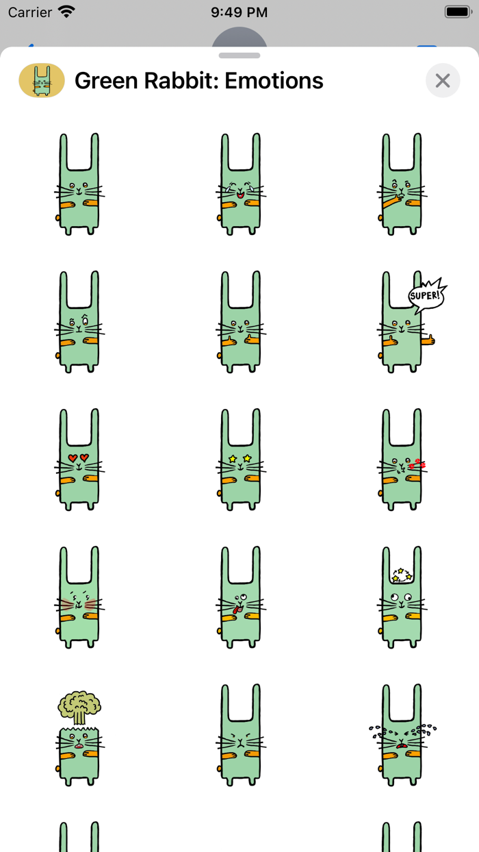 Green Rabbit Emotions