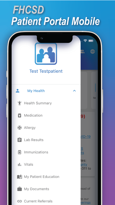 FHCSD MyHealthRecord Screenshot