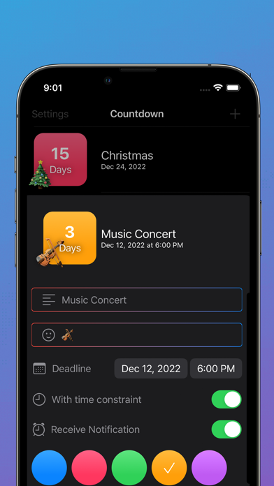 Screenshot 2 of Events Countdown & Widgets App