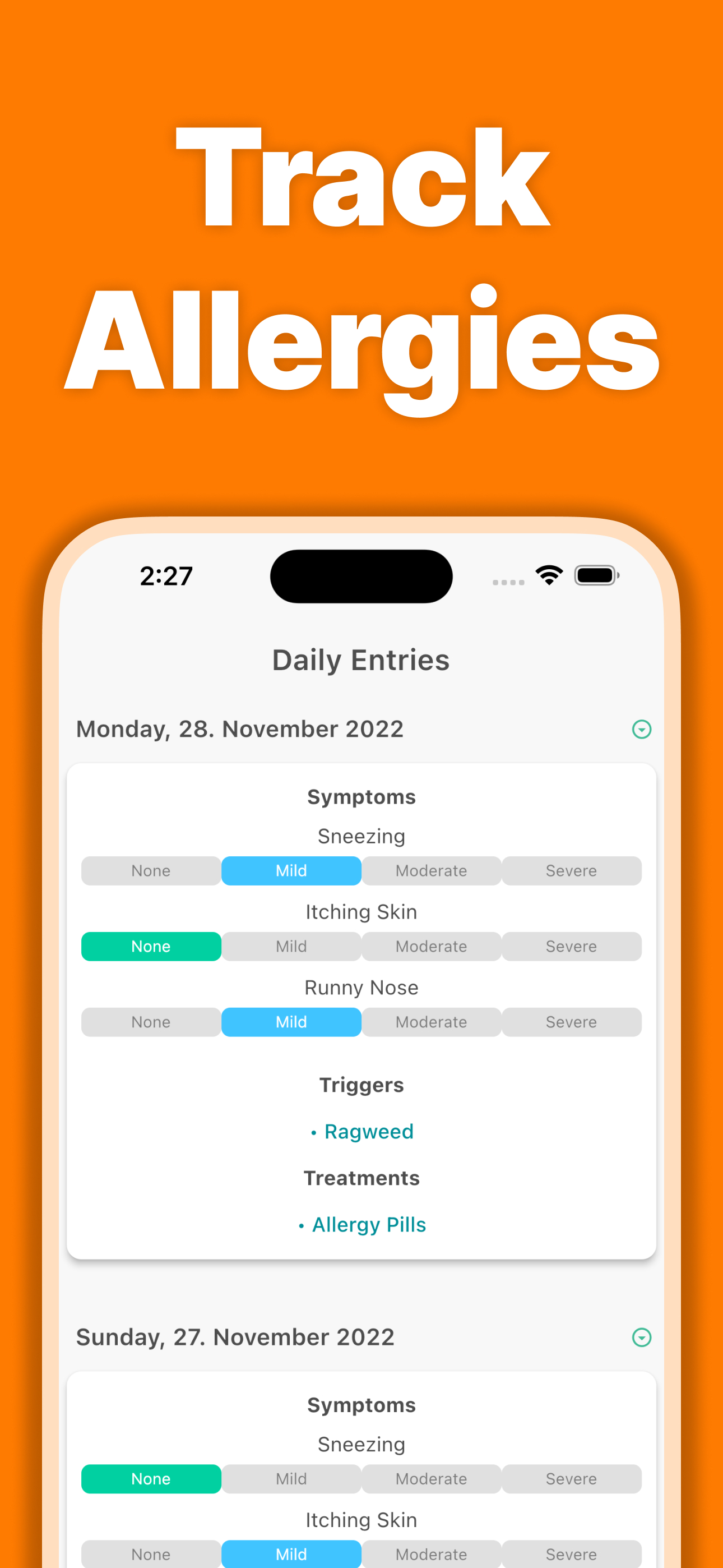 Allergy Tracker°