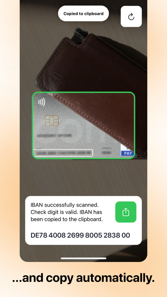 #2. IBAN-Scanner (iOS) Podle: Zelfi AG