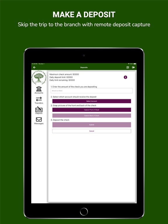 LMEFCU iPad screenshot