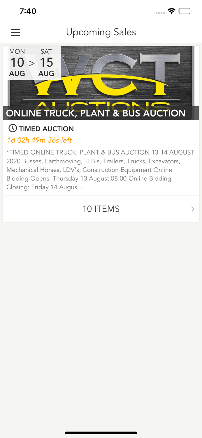 WCT AUCTIONS