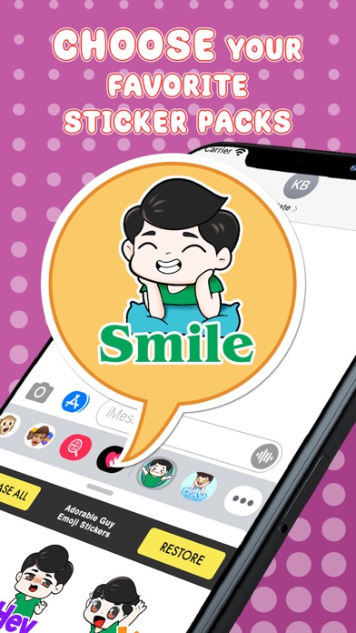 Adorable Guy Emoji Stickers Screenshot