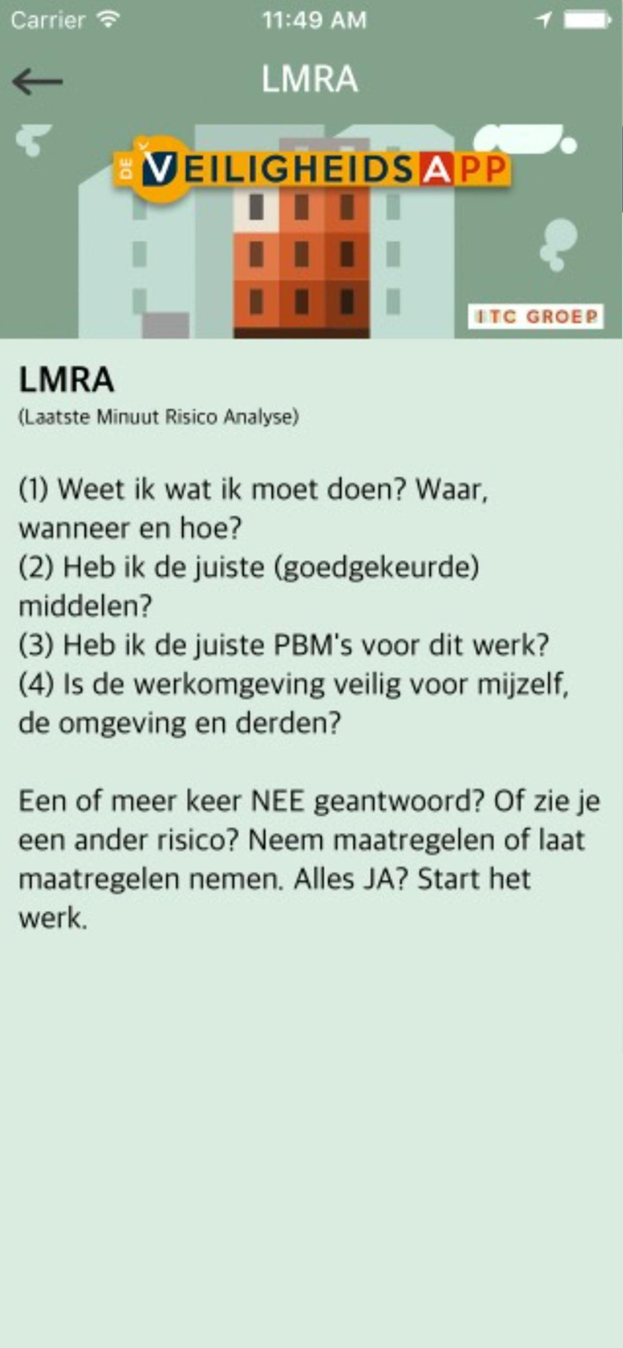 Veiligheidsapp ITC-groep