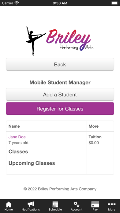 Briley Performing Arts Company Screenshot