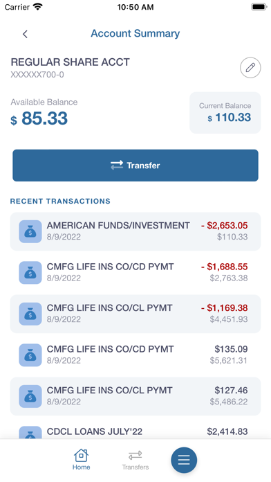 Members1CU Mobile Banking Screenshot