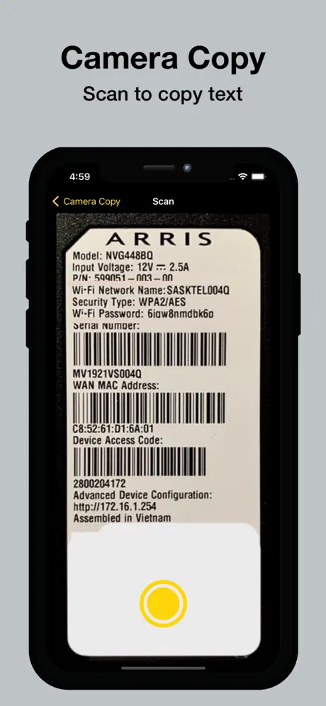 Camera Copy 相机文本速取应用截图