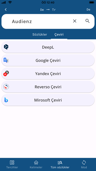 German Turkish Dictionary DeTr Screenshot