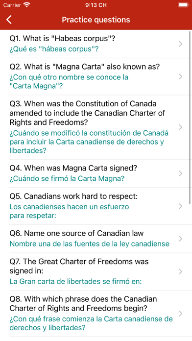English-Spanish Citizenship Screenshot