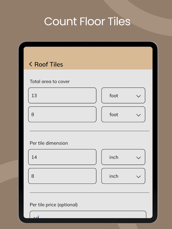 Tiles And Bricks Estimator