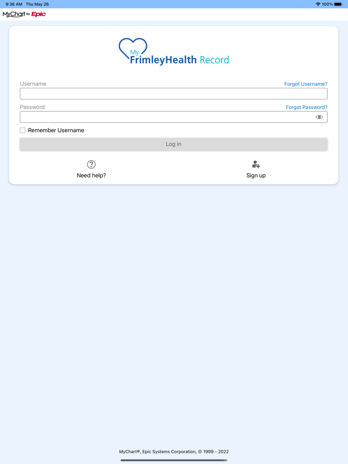MyFrimleyHealth Record
