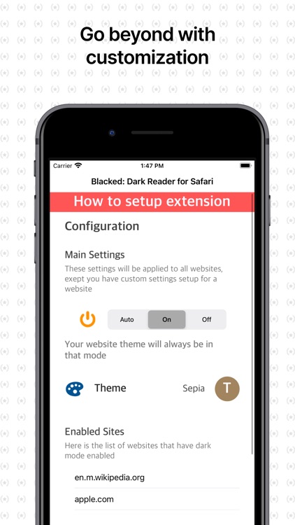 Blacked dark reader for safari
