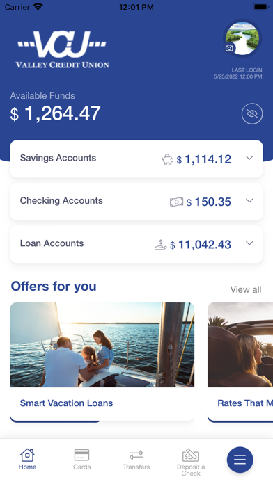 Valley CU Mobile Banking Screenshot