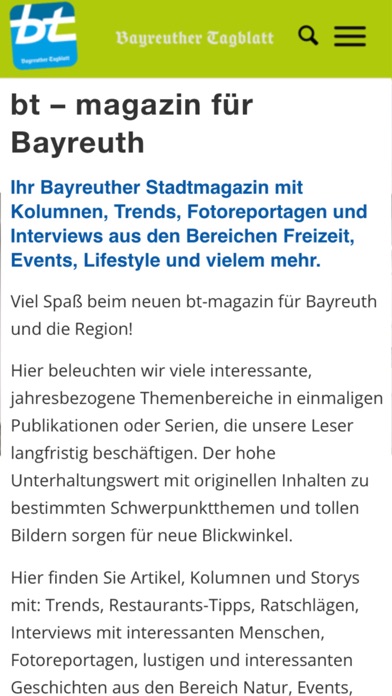 Bayreuther Tagblatt Screenshot