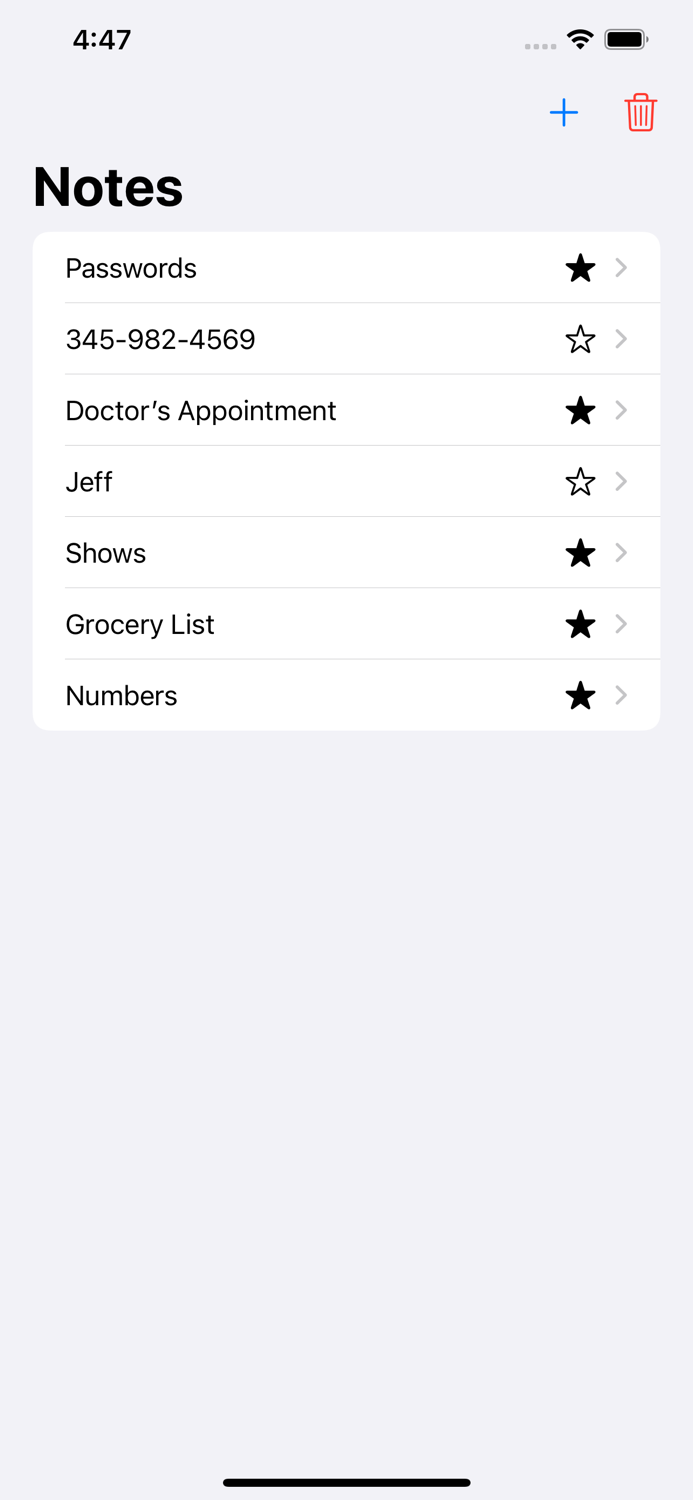 Clutter Free Entries