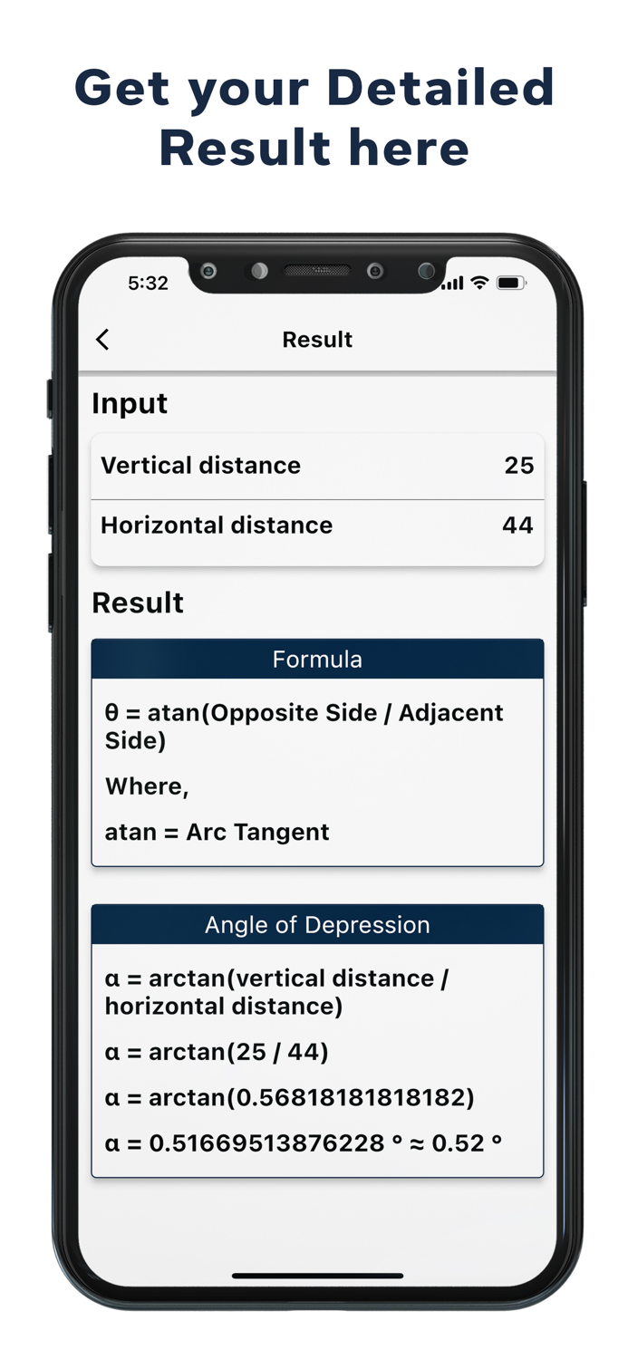 Angle of Depression Calculator