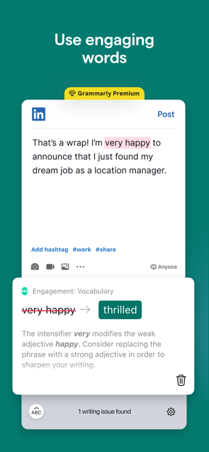 ‎Grammarly: AI Writing Keyboard Screenshot