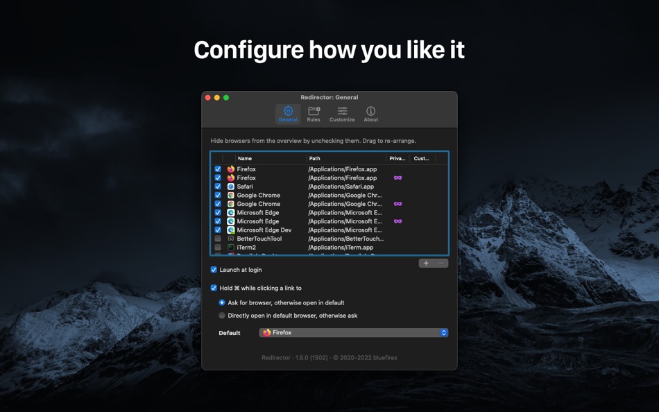 #2. Redirector (macOS) 由: Benjamin Schmidt