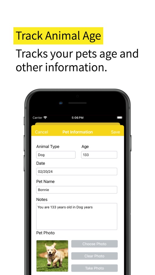 #2. Animal Age Tracker (iOS) 由: Breelabs