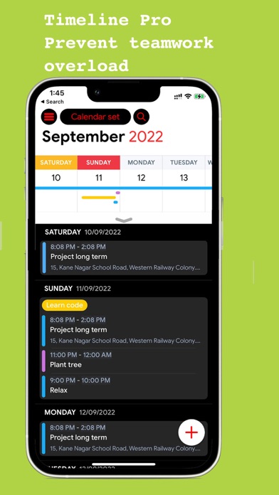 Color Calendar Organization Screenshot