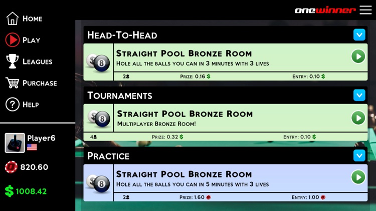 OneWinner's PoolStars