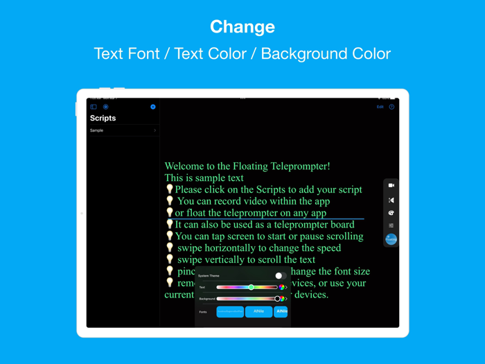 Teleprompter Floating Notes