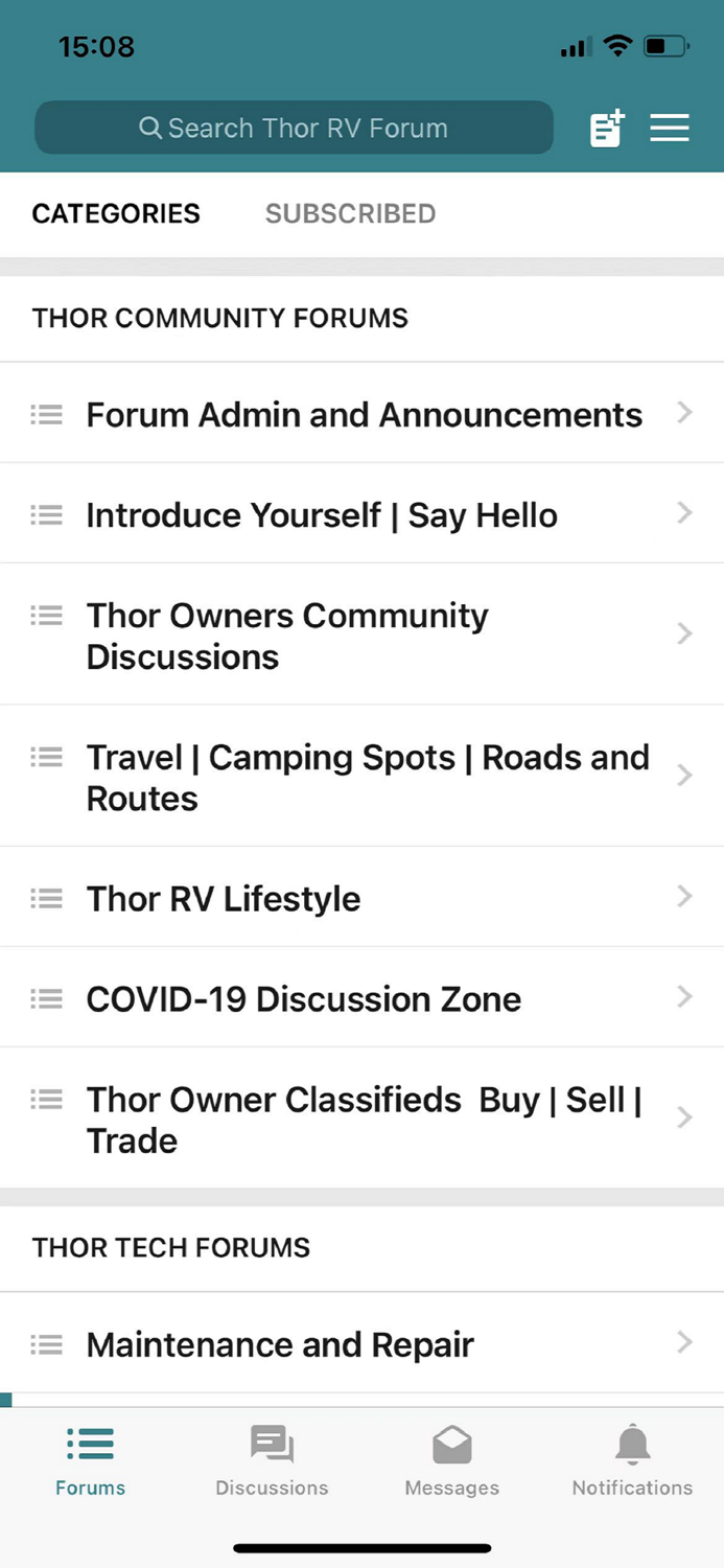 Thor RV Forum