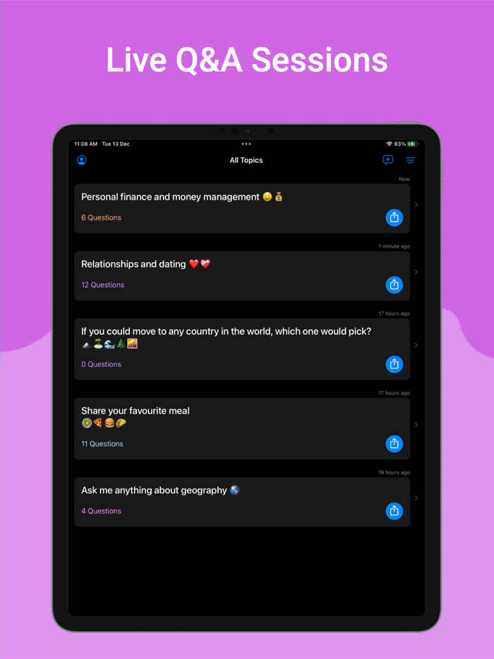 Live Questions - Ask Anything