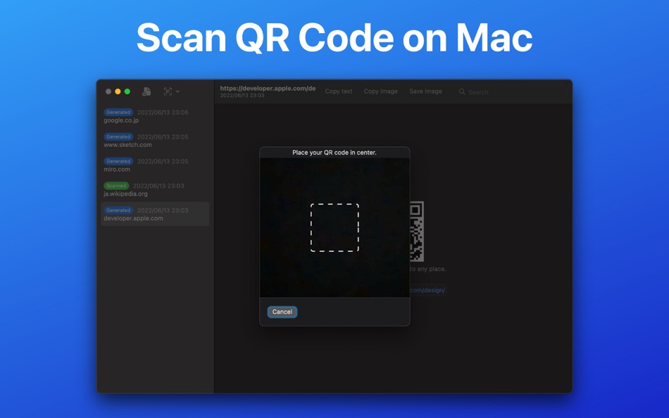 #3. QRCode One (macOS) By: Tomoya Onishi
