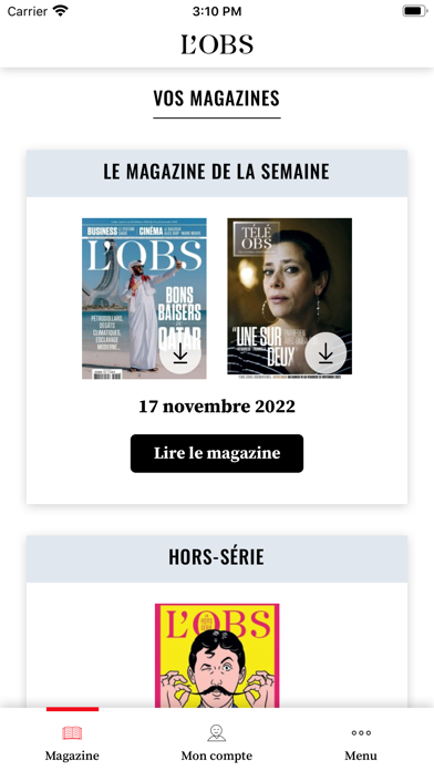 L'Obs, le magazine Screenshot