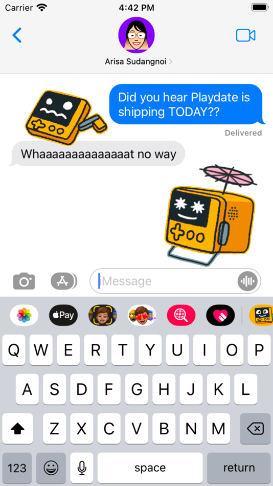 #1. Playdate Sticker Pack (iOS) By: Panic, Inc.