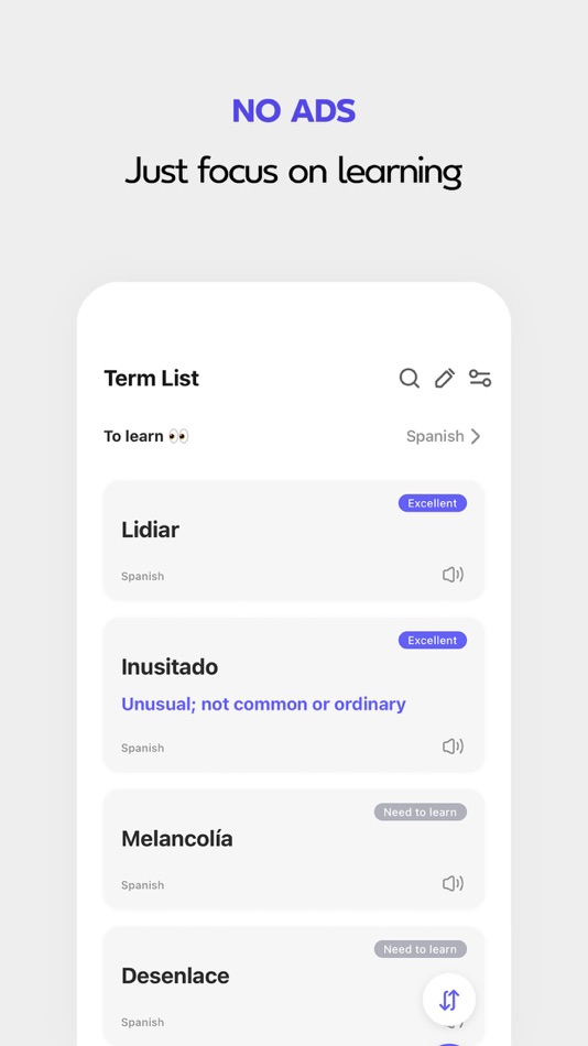 #2. Onevoca - Flashcards (iOS) 由: Minsu Kim