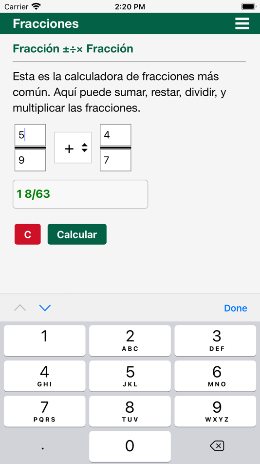 #2. Calculadoras de fracciones (iOS) Podle: H Valeur