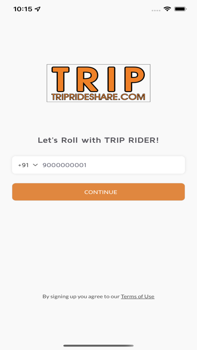 TRIP RIDESHARE RIDER Screenshot