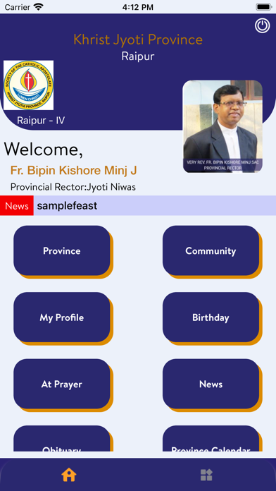 KHRIST JYOTHI PROVINCE, RAIPUR Screenshot