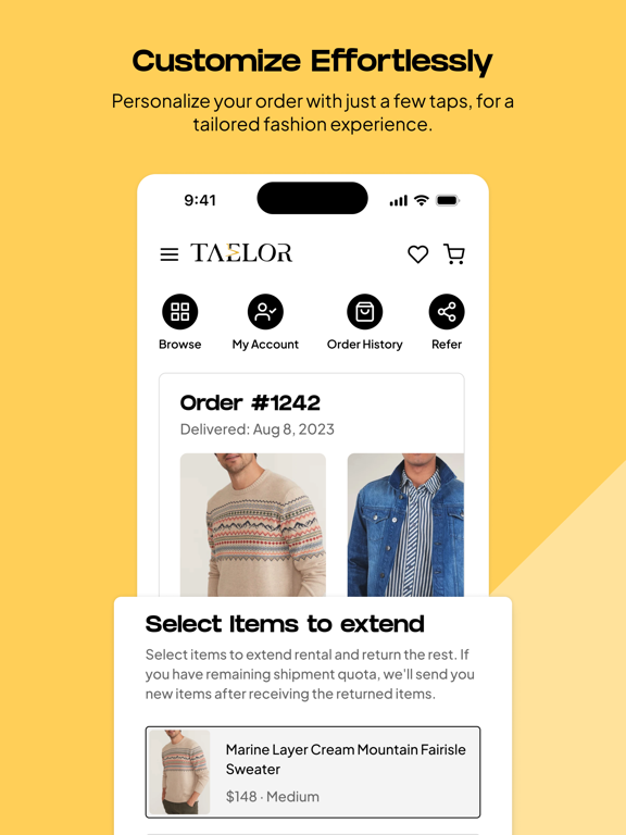 Taelor iPad screenshot 5 - Shopping app