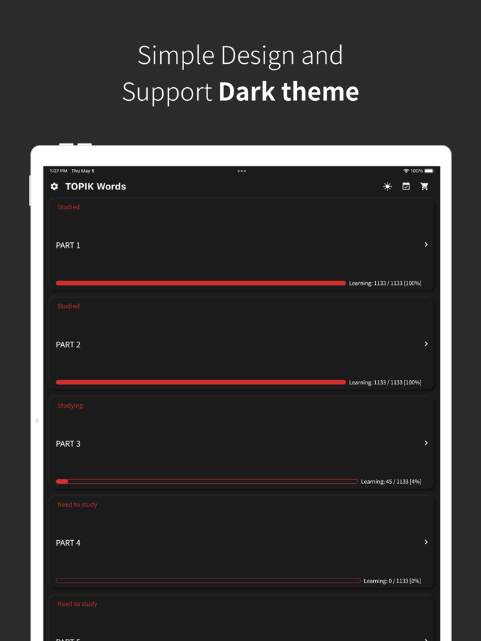 Korean vocabulary TOPIK words