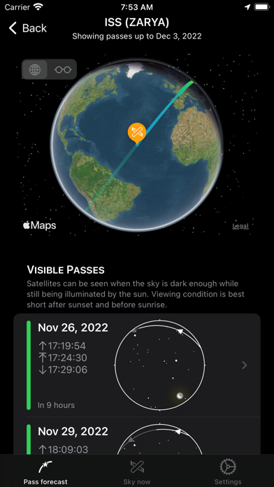 Satellite Forecast Screenshot