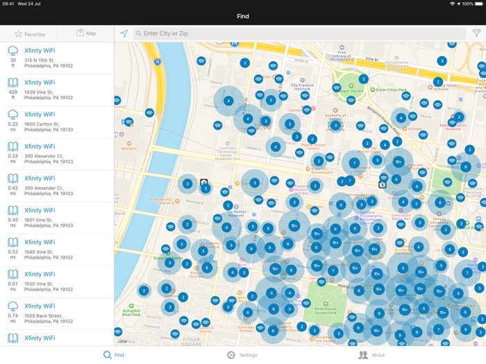 Xfinity WiFi Hotspots